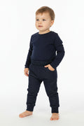 Toddler Girls Blue Joggers Ruffle Top