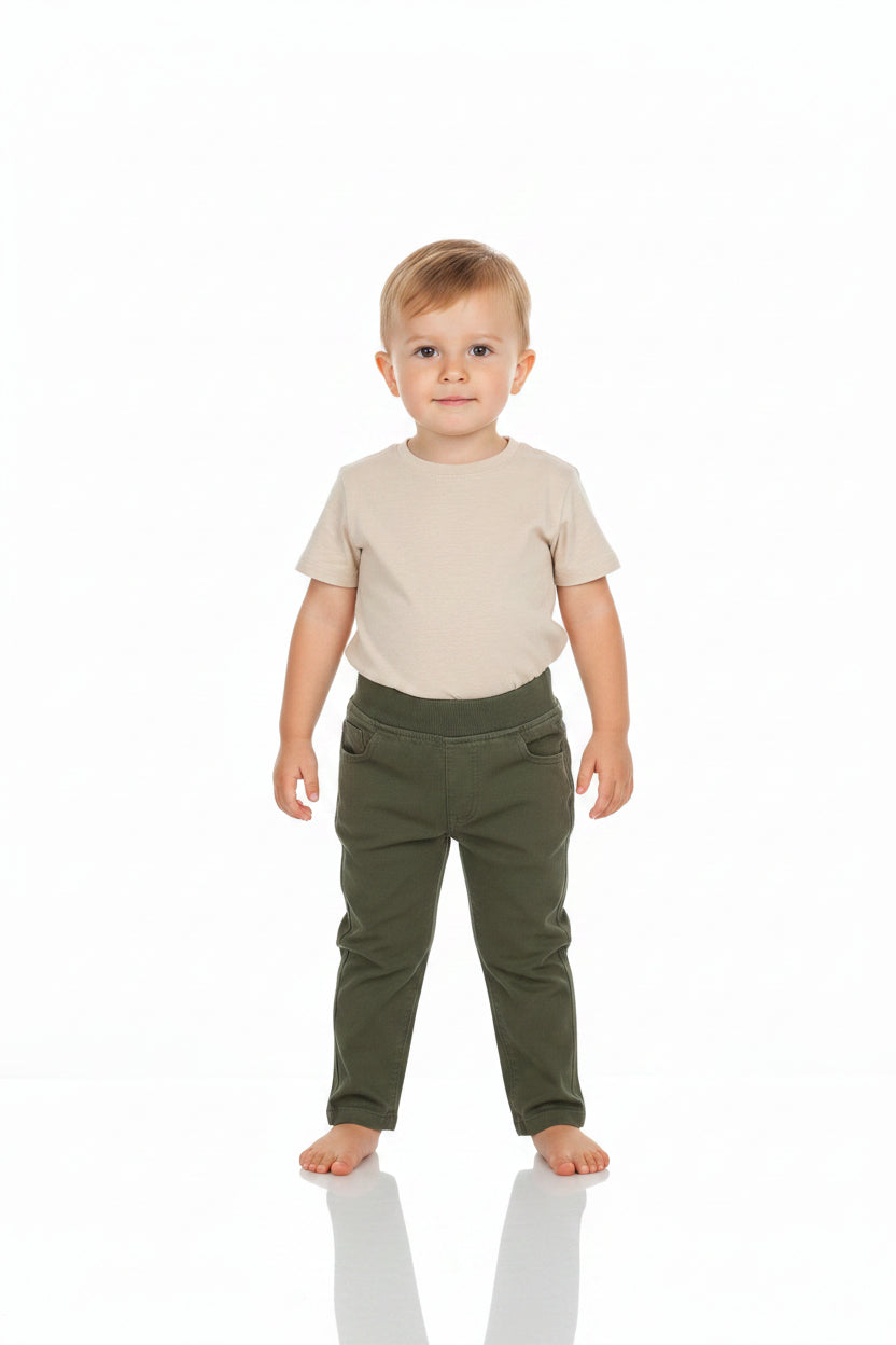 Toddler Boys Woven Pants Solid Army Green