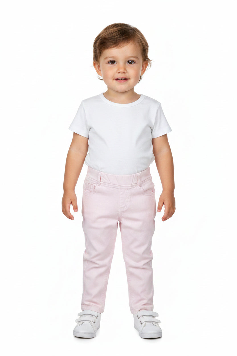 Toddler Girls Solid  White Skinny Jeans