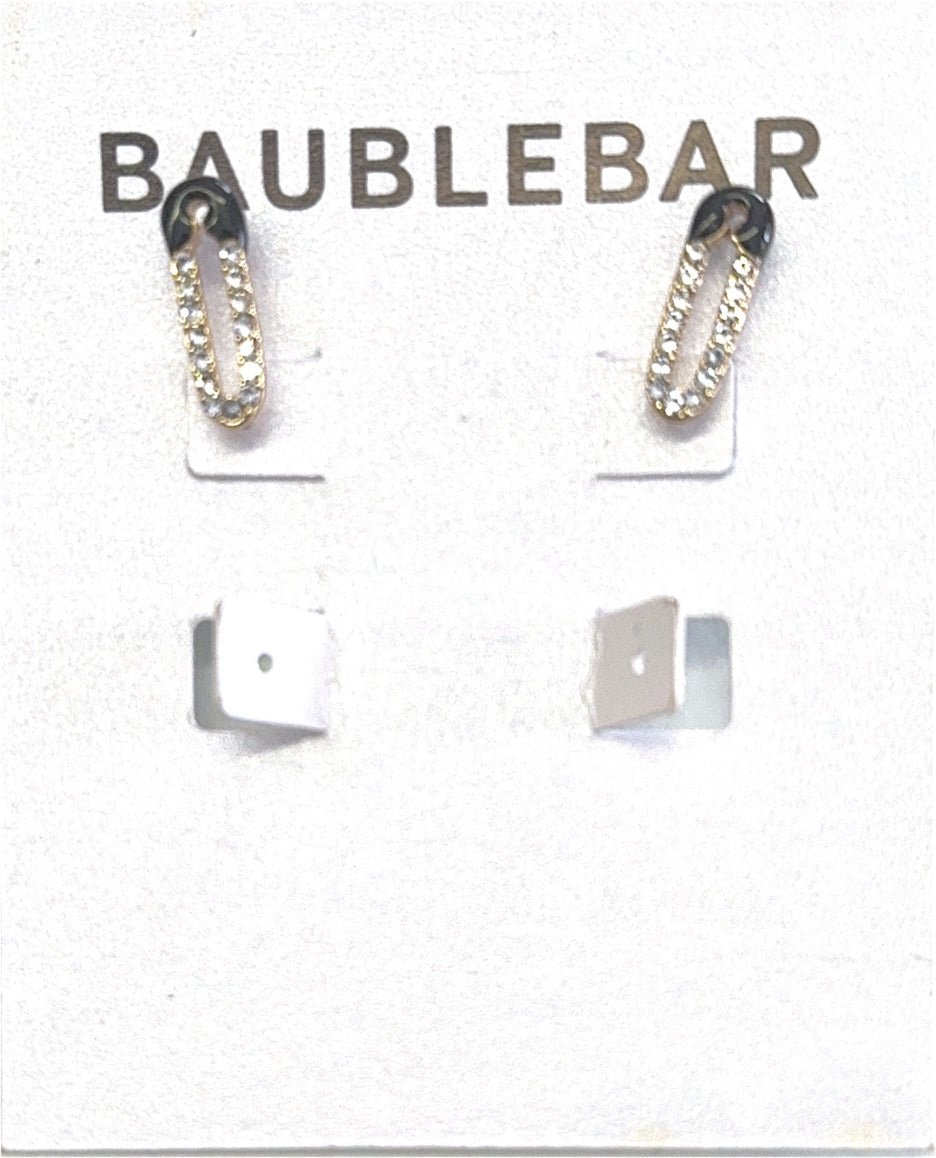 Ladies Black Diamond Paper Clip Earrings