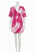 Ladies Pink Dolman Tie Front Top Short Sleeve Maternity Top(4-6)