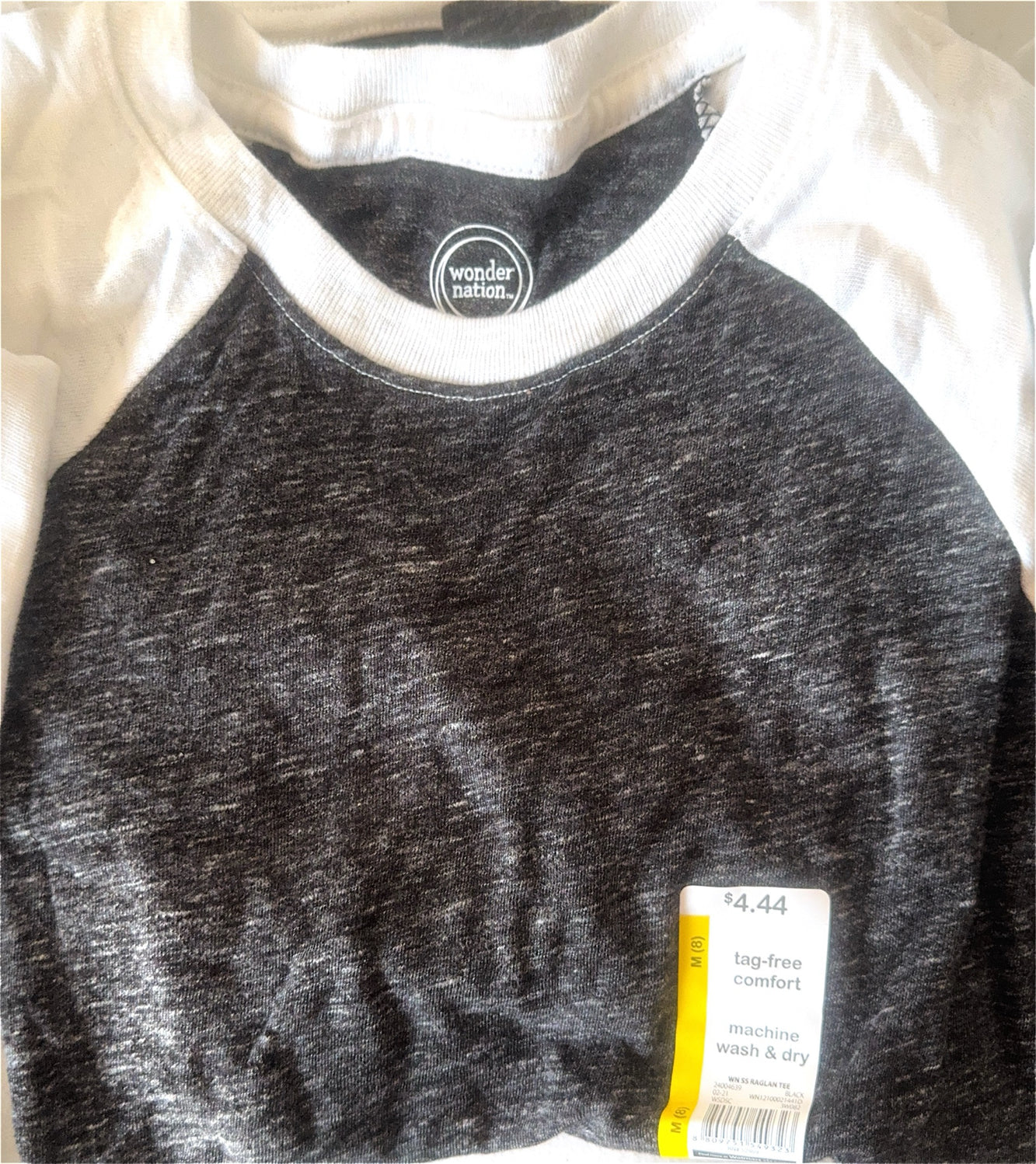 Big Boys Black An White Raglan Tee