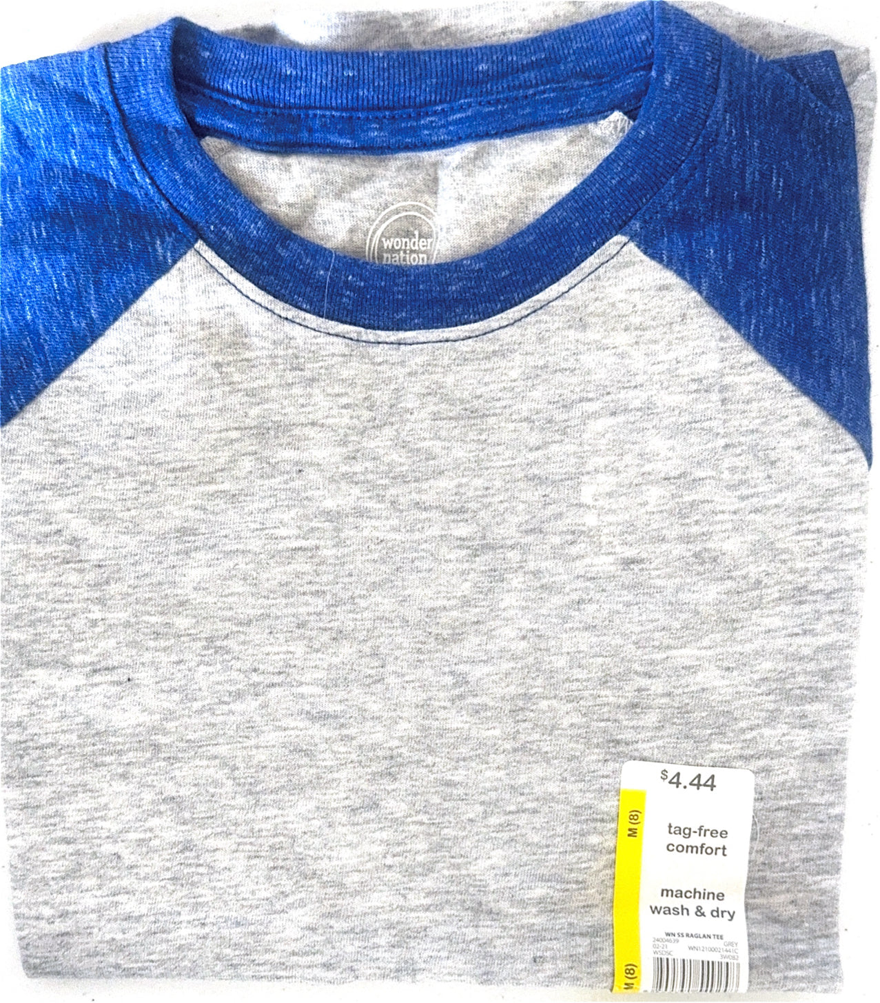 Big Boys Raglan Tee Blue/ Grey M8