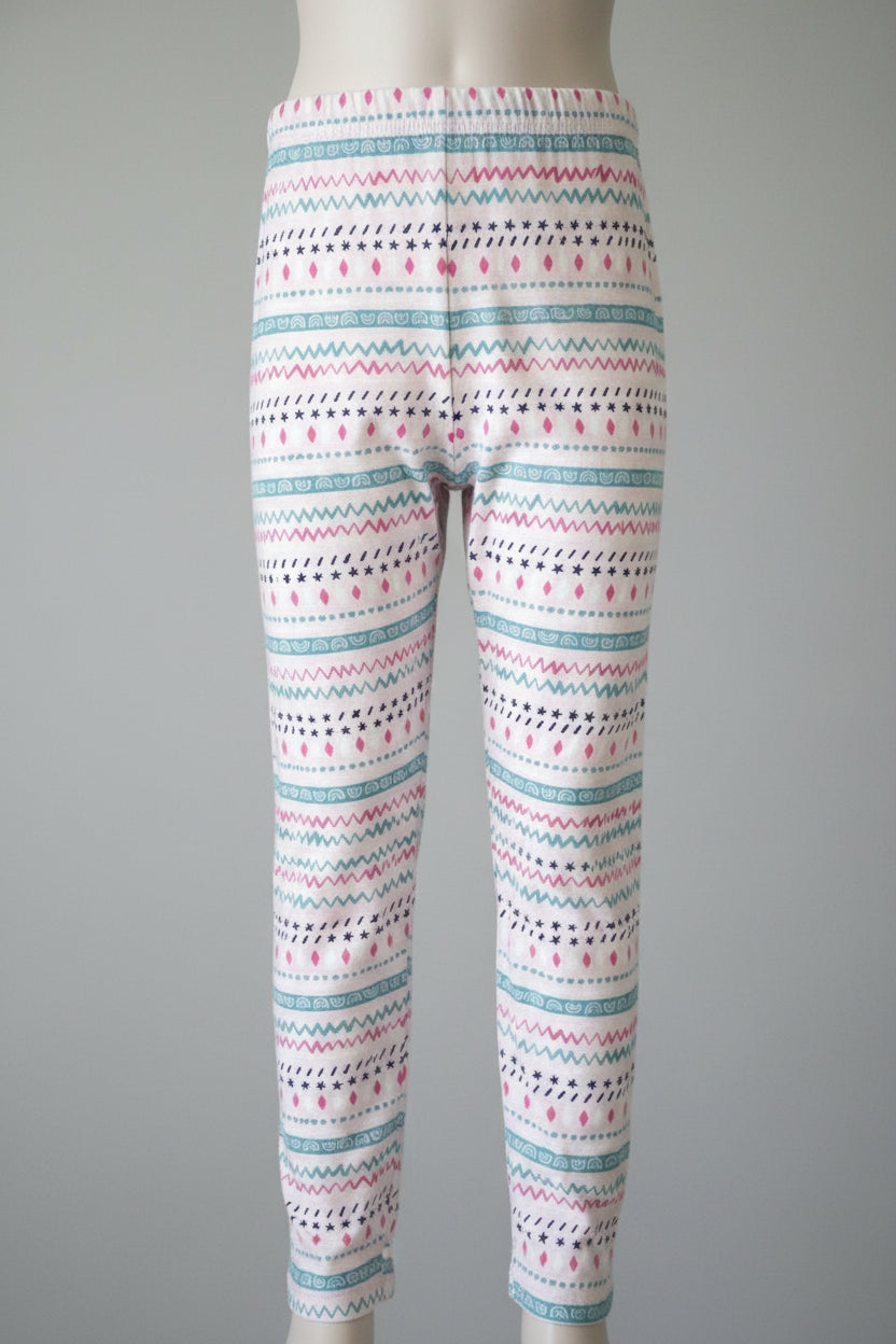 Big Girls Pink Print Legging Size 10