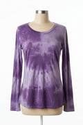 Ladies Sundry Long Sleeve Purple Tie Dye Shirt Size 3