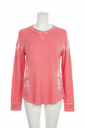 Ladies Dusty Rose Tie Dye Long  Sleeve Shirt Small