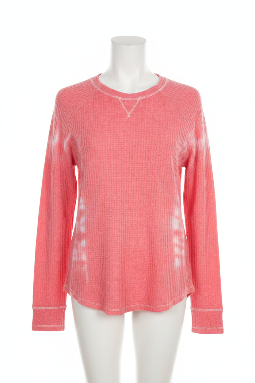 Ladies Dusty Rose Tie Dye Long  Sleeve Shirt Small