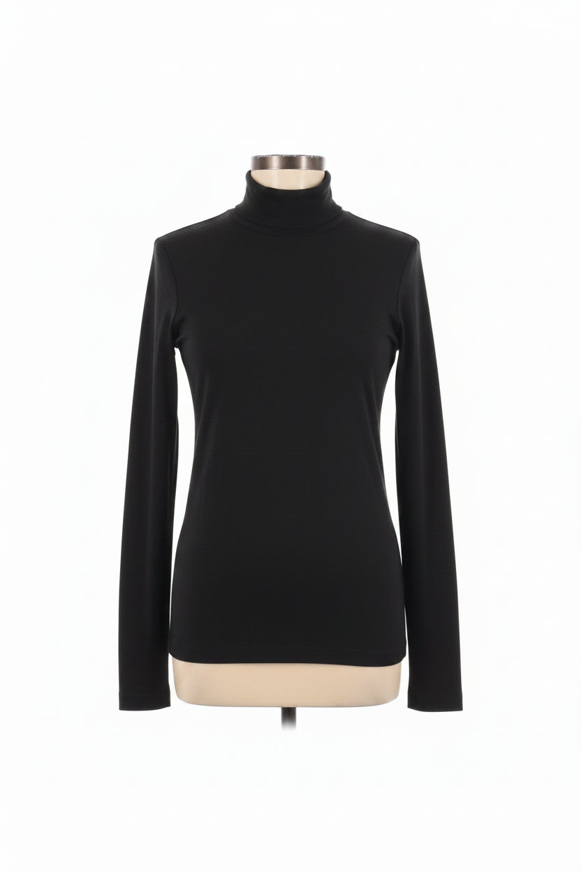 Ladies Long Sleeve Black Turtleneck