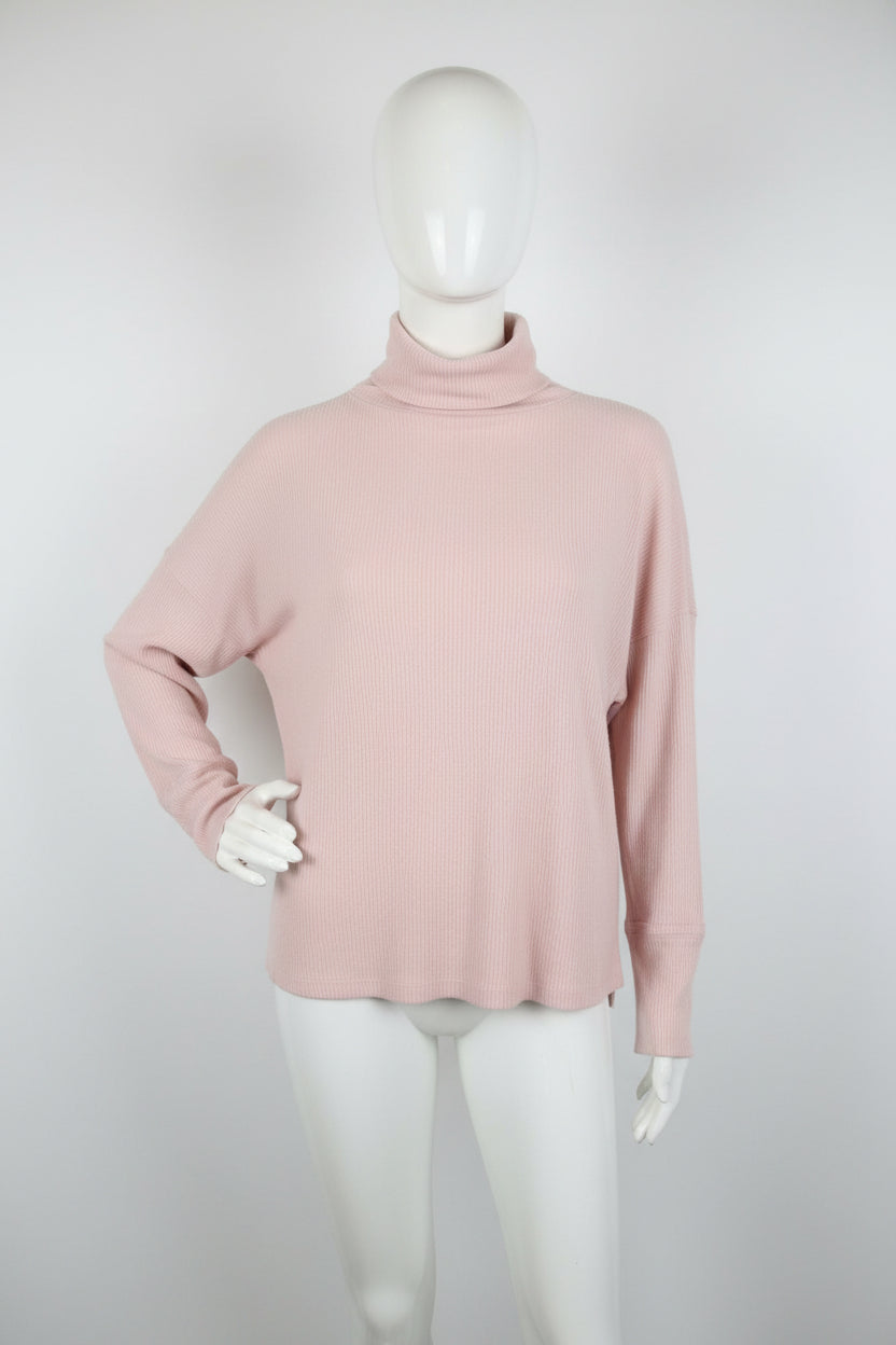 Ladies Pink Soft Cashmere Sweater Long Sleeve (M)