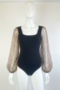 Ladies Body Suit Cheeta And Black 2X