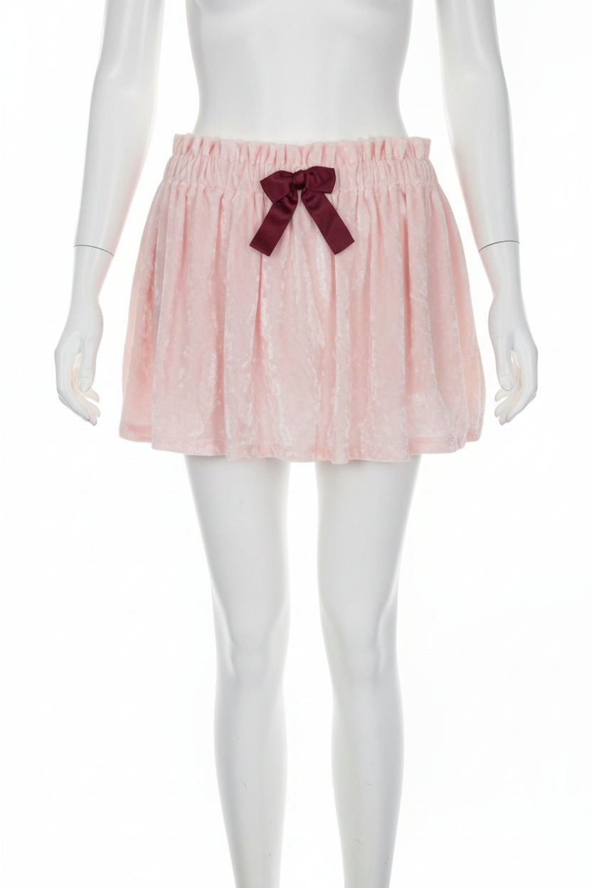 Blush Velvet Girls Skirt