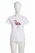 Big Girls White Flamingo Shirt