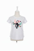 Big Girls Purple An White Stripe Shirt