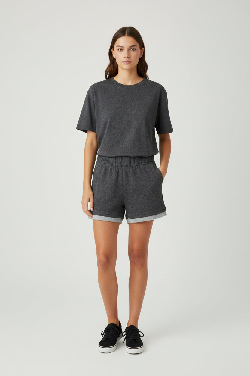 Toddler Boys Black Shorts Grey Trimming