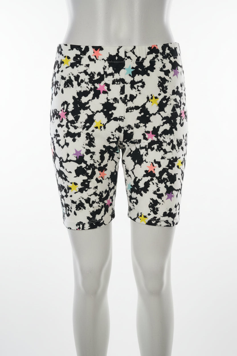 Toddler Girls Black An White Star Shorts