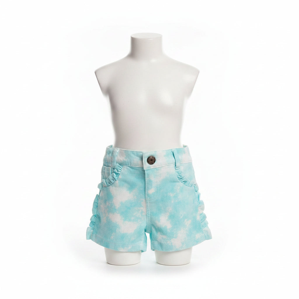 Toddler Girls Teal An White Shorts