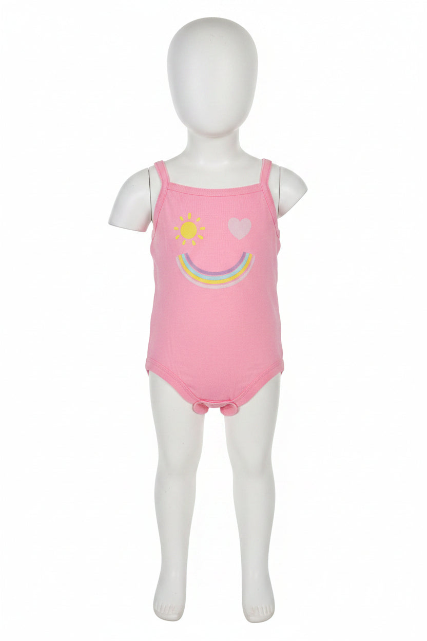 Rainbow Smiles Pink Sunshine Onesie for Baby Girls
