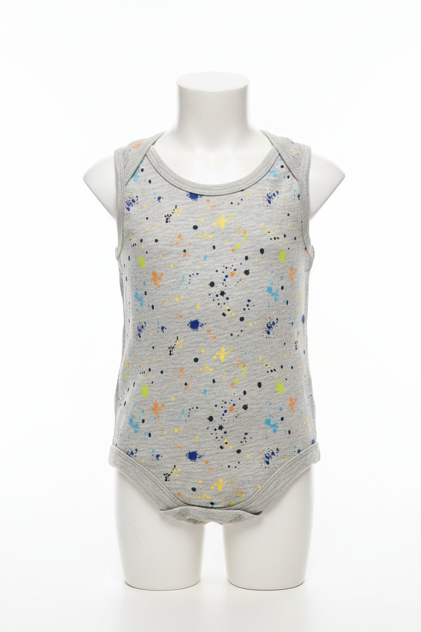 Toddler Boys Grey Tank Top Rainbow Colors