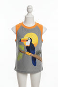 Toddler Boys Grey An Orange Bird Shirt