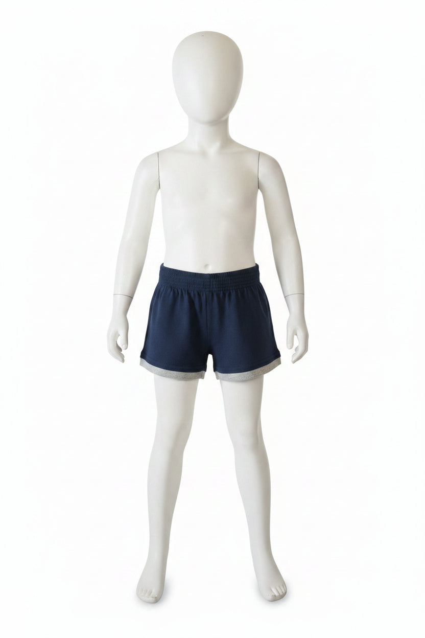Toddler Boys Blue Shorts Grey Trimming