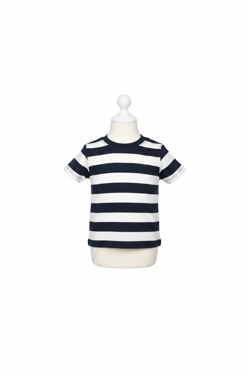 Toddler Boys Blue An White Stripe Shirt