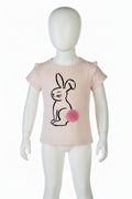 Toddler Girls Peach Bunny Shirt