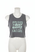 Ladies Grey Boat Wave Tank Top