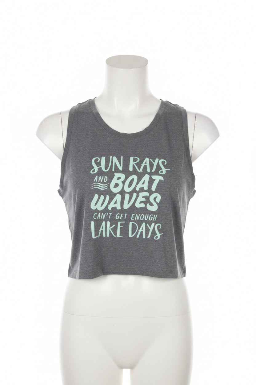 Ladies Grey Boat Wave Tank Top