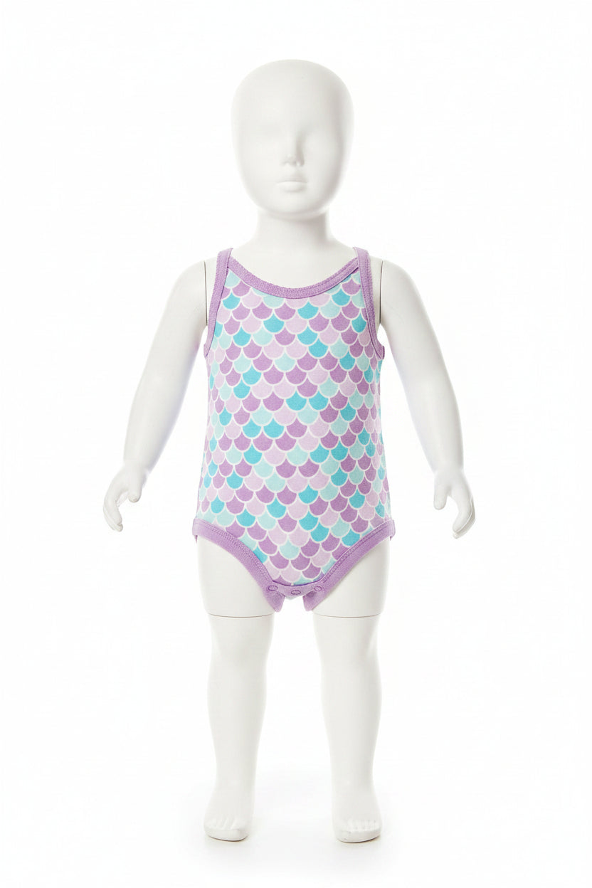 Little Mermaid Dreams Purple Onesie for Baby Girls