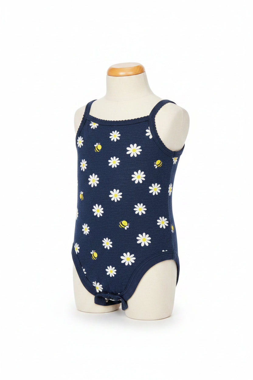 Toddler Girls Blue Bee Onesie