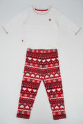 Girls Red Heart Print Leggings