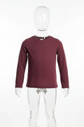 Toddler Girls Garanimal  Solid Long Sleeve Burgundy Tee