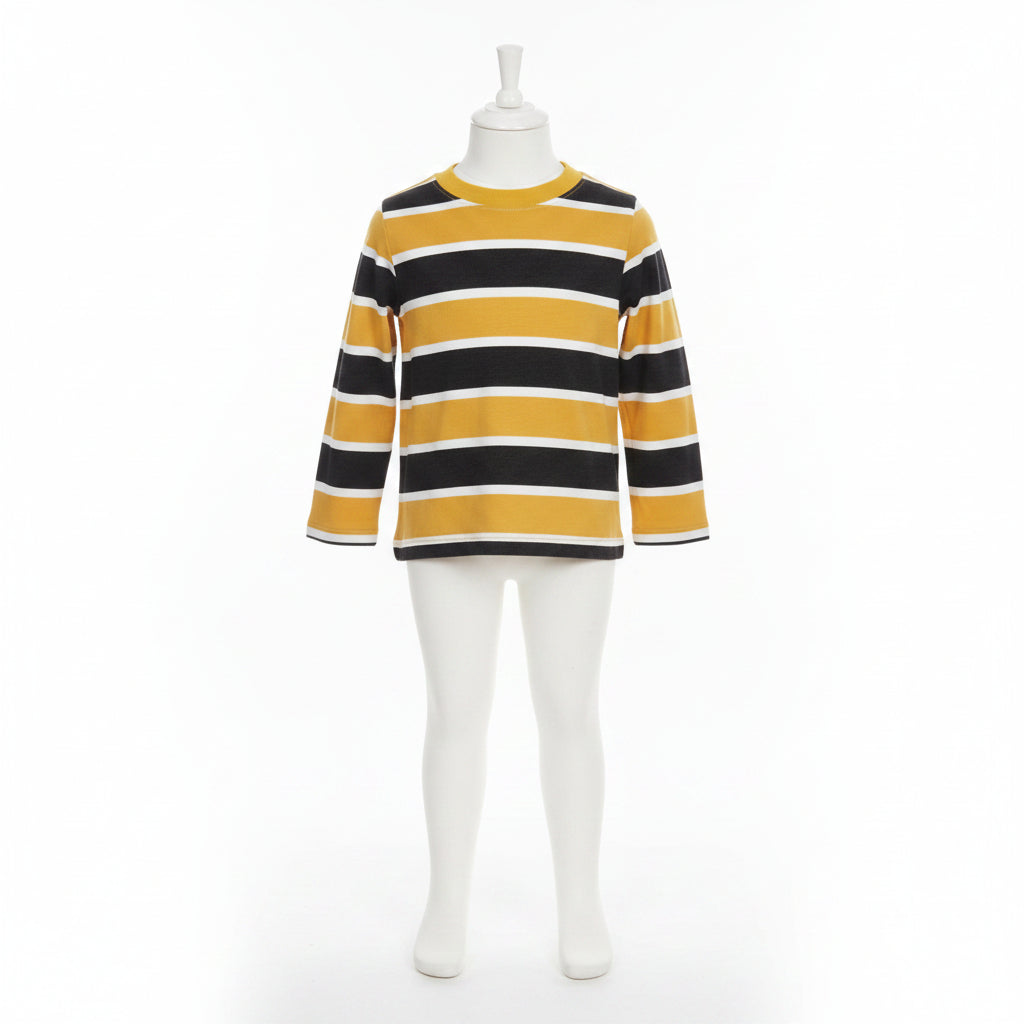 Toddler Boys Yellow & Blk Long Sleeve Tee