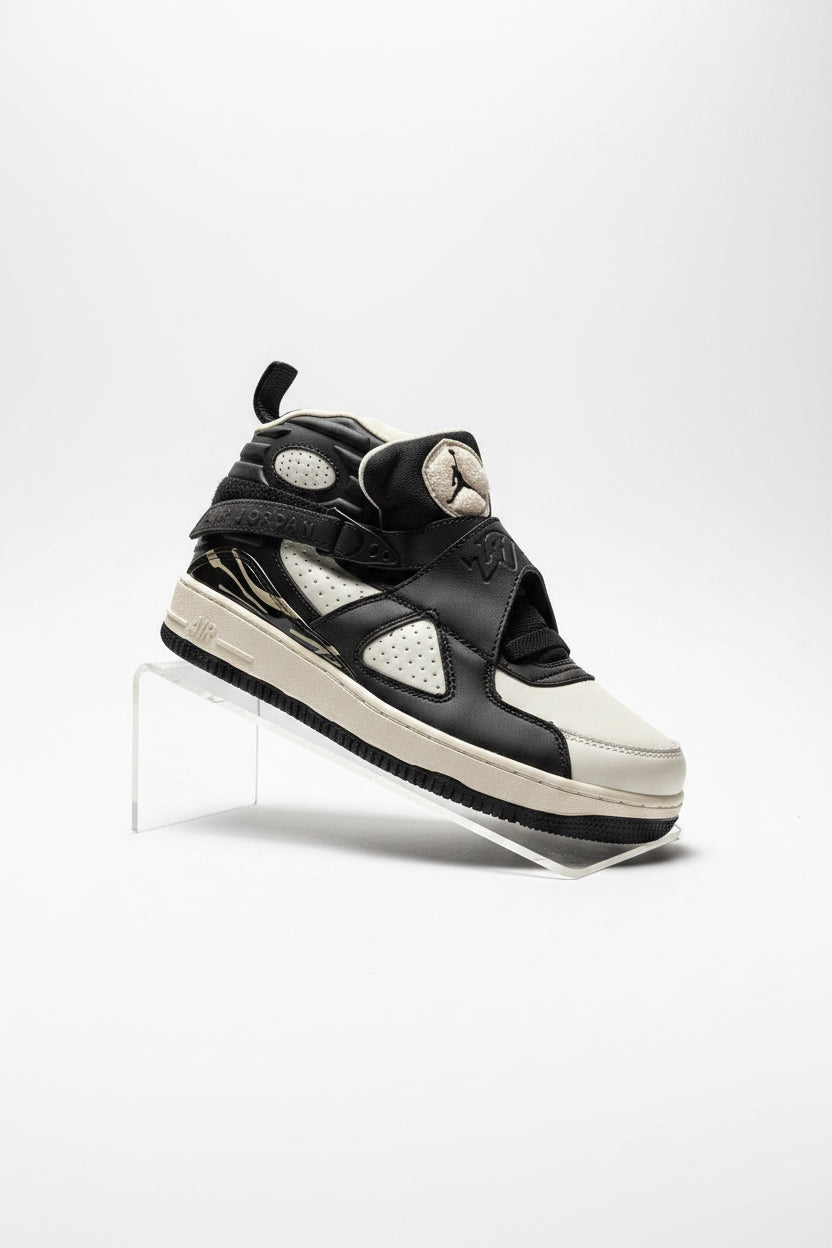 Big Kids Jordan 8 Retro White An Black