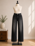 Women's MUDD Black Relaxed Straight Leg Jeans – Classic 5-Pocket Denim Pants