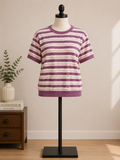 Goodfellow & Co. Women's Striped Open Knit Sweater Top – Pink, Mauve & Cream
