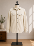 Goodfellow & Co. Men's Heavyweight Shirt Jacket (Shacket) – Cream/Ivory Button Front Overshirt