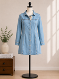 Universal Thread Women's Light Wash Denim Shirt Dress