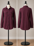 Goodfellow & Co Men's Burgundy Long Sleeve Shirt Jacket (Shacket) with Chest Pockets