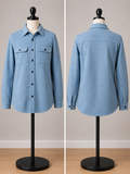 Goodfellow & Co Men's Light Blue Long Sleeve Shirt Jacket (Shacket) with Chest Pockets