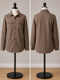 Goodfellow & Co Men's Taupe Long Sleeve Shirt Jacket (Shacket) with Chest Pockets