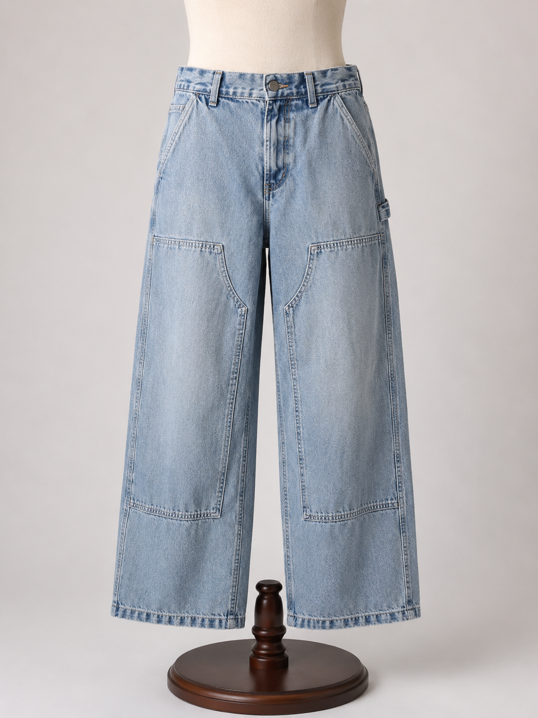 Original Use™ Men's Vintage Wash Utility Panel Denim Jeans | Relaxed Carpenter Fit