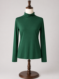 EKOUAER Women's Emerald Green Mock Neck Long Sleeve Top