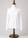 EKOUAER Women's Snow White Mock Neck Essential Top