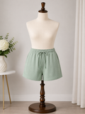 Goodfellow & Co. Men's Sage Green Textured Swim Trunks | Quick-Dry Drawstring Beach Shorts