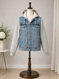 Levi's Hybrid Hooded Denim Trucker Jacket – Light Wash Gray Sleeve Button-Front Coat | Men's
