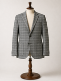 Men's Gray Glen Plaid Sport Coat Blazer – Classic Two-Button Jacket