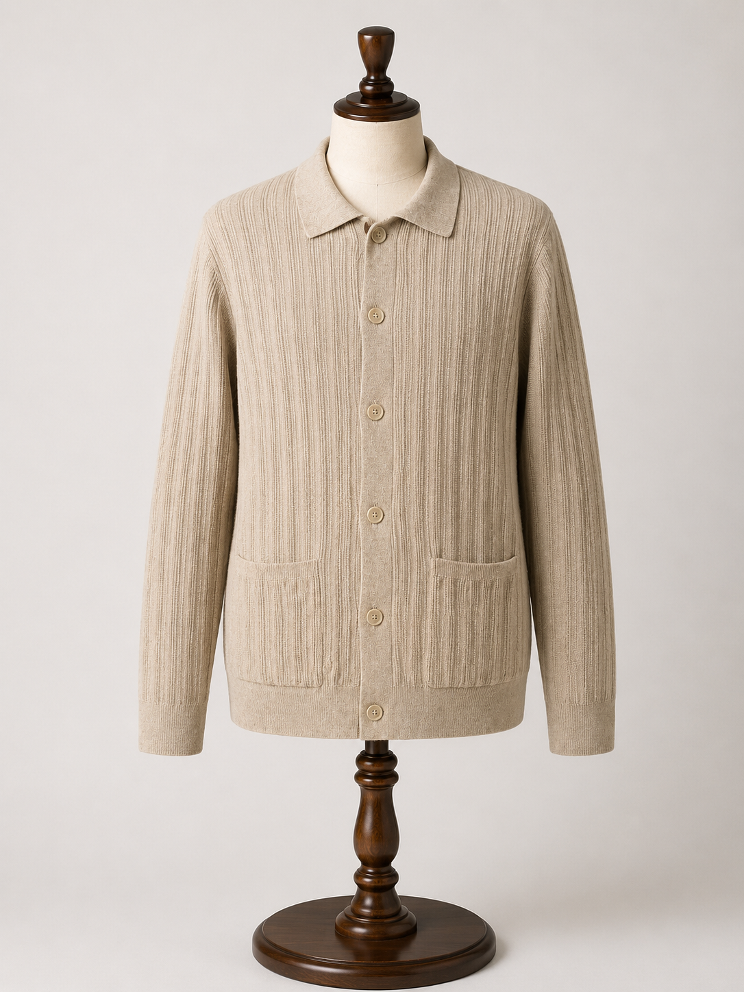 Goodfellow & Co. Men's Beige Textured Button Cardigan Sweater