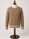 Goodfellow & Co. Men's Brown Striped Crewneck Knit Sweater