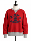 Champion Heritage Football Graphic Crewneck Sweatshirt – Red & Gray Fleece Pullover